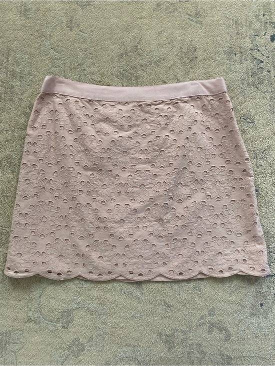 J. Crew Dresses & Skirts - J. Crew Factory Floral Eyelet Cotton Mini Skirt Size 6 Mauve Pink Feminine Lace